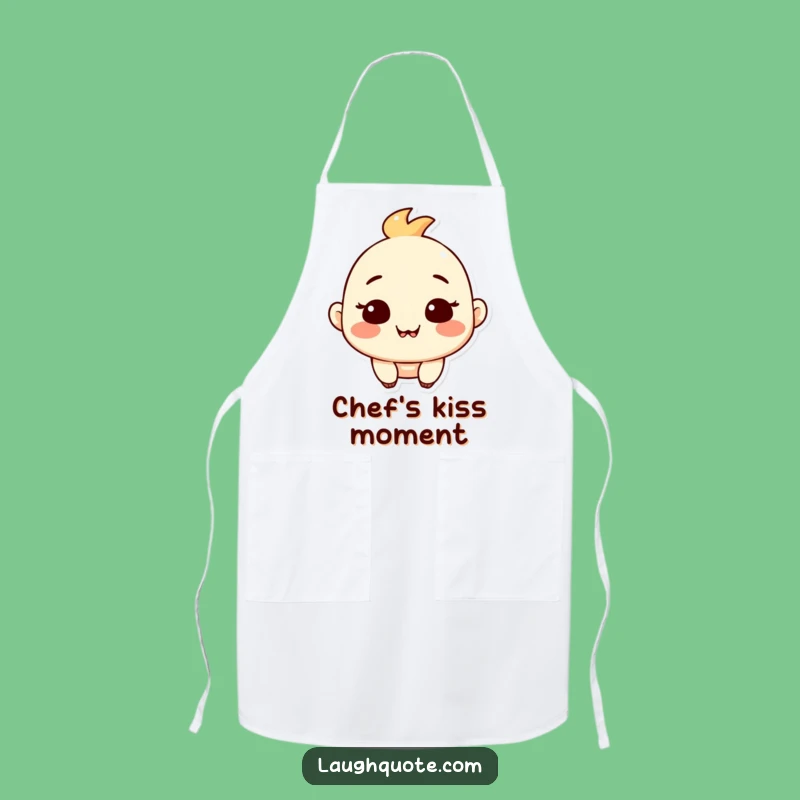 Funny Contented Character Apron - Satisfied Kitchen Gift