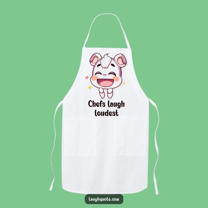 Funny Chuckle Apron: Smiling Character Hearty Laugh Design, Kitchen Funny Gift
