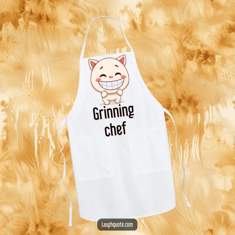 Funny Apron: Character with a giant, exaggerated smile, bringing happiness and humor to kitchen activities.
