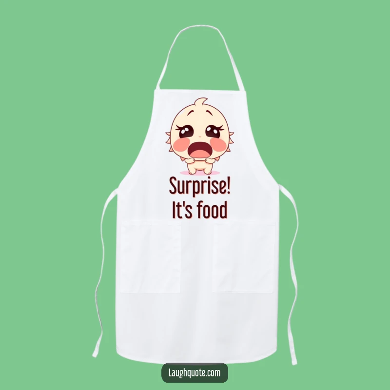 Funny Surprised Laughter Apron - Cook with Surprise, Hilarious Funny Gift.