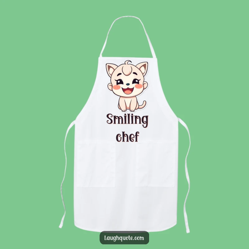 Funny Wide Smile Character Apron - Kitchen Fun and Smiles!