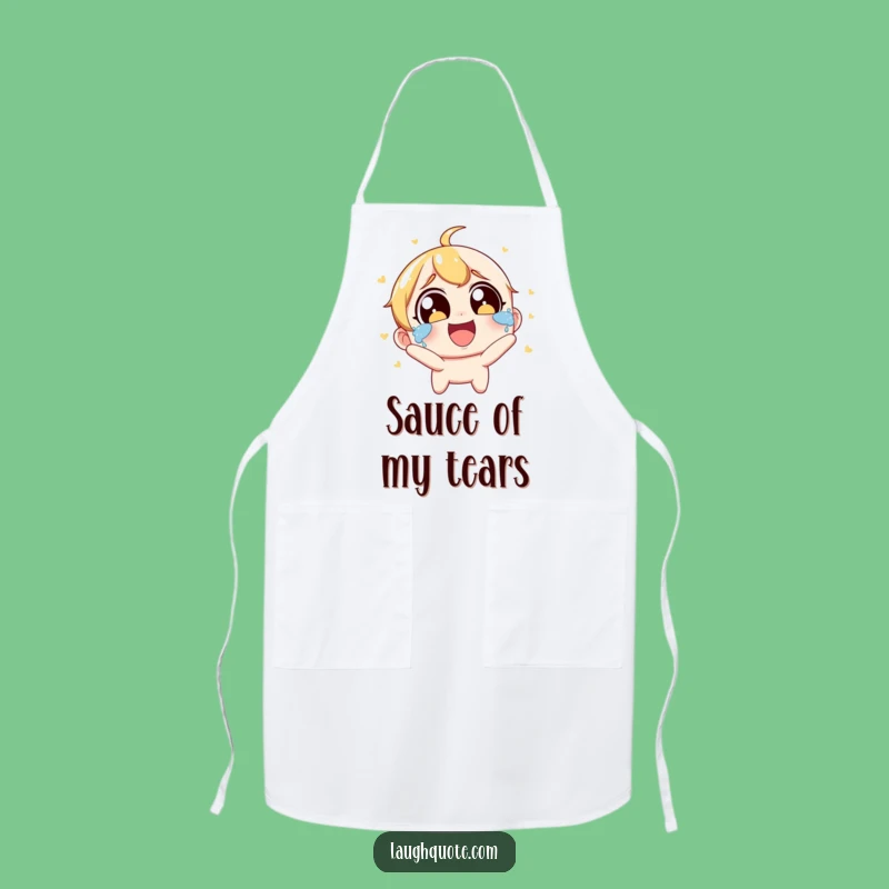 Funny Laughing Tears Apron: Wide-Eyed Character Joyous Laughter, Kitchen Funny Gift