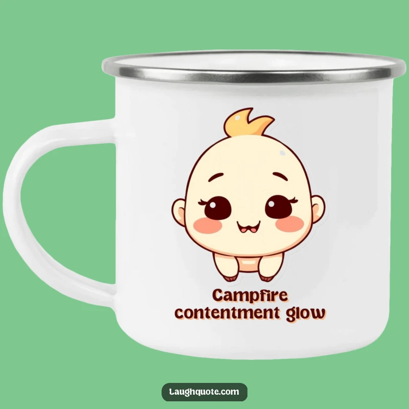 Funny Contented Character Camping Mug - Satisfied Outdoor Gift