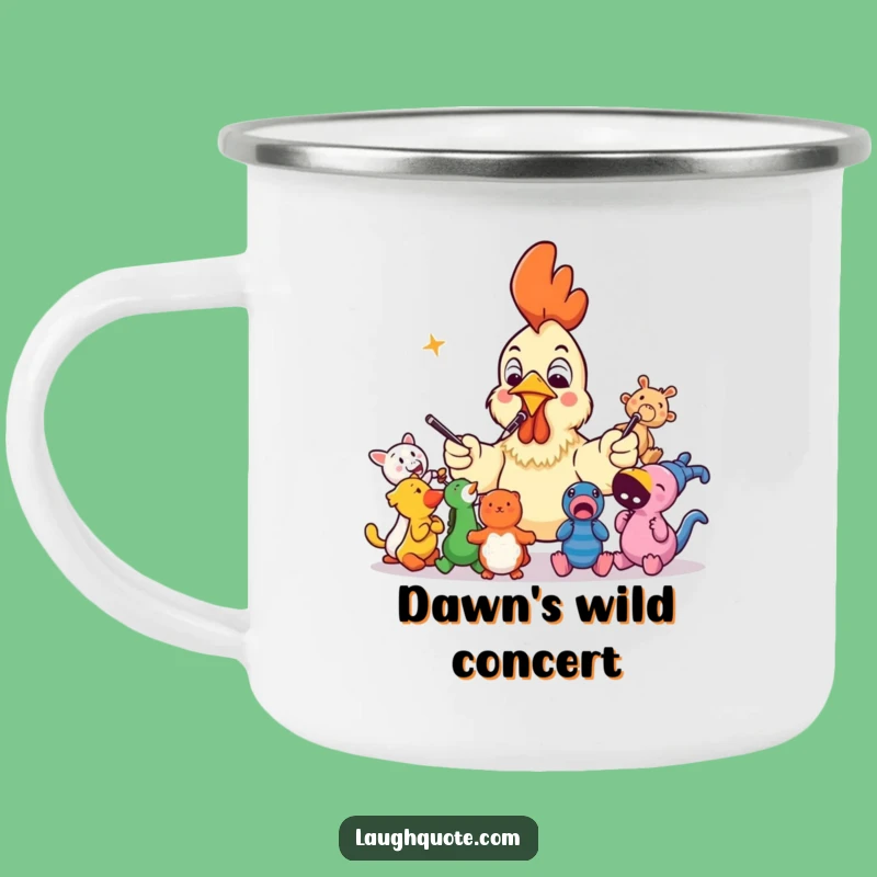Funny Rubber Chicken Conductor Camping Mug: Adventure with Humor!