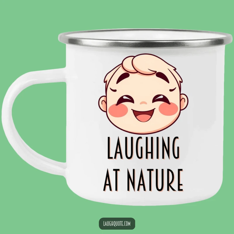 Funny Laugh Lines Camping Mug: Exaggerated Humor for Outdoor Giggles