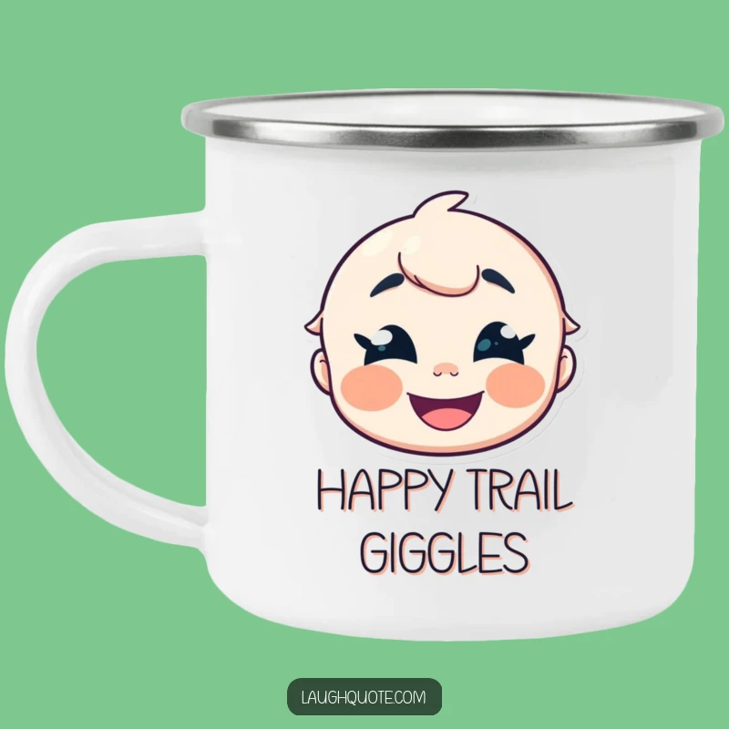 Funny Giggle Character Camping Mug - Sip Cheerfully, Perfect Funny Gift.
