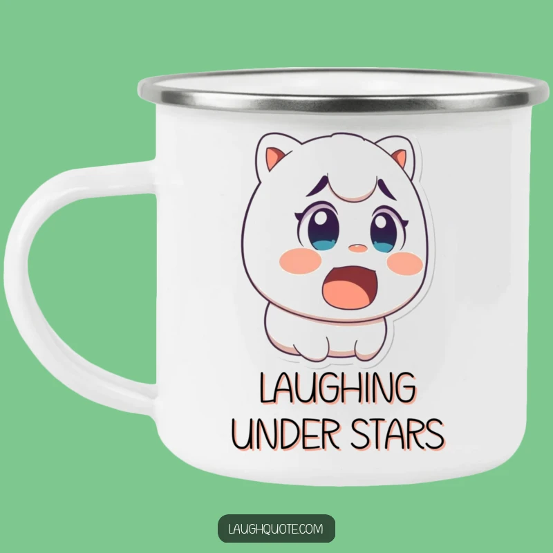 Funny Laughing Character Camping Mug - Outdoor Humor Gift