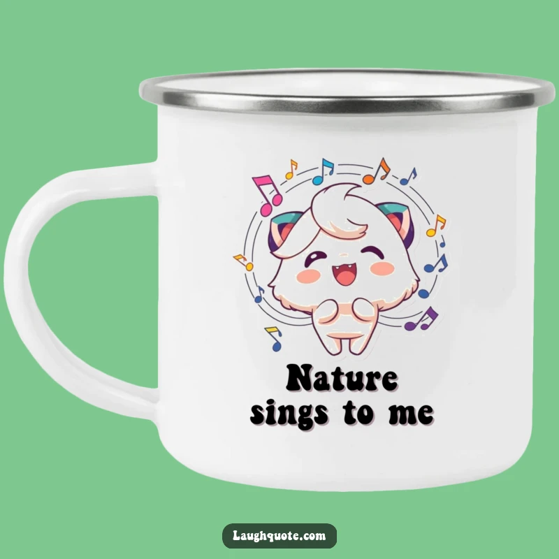 Funny Music Lover Camping Mug - Cheerful Character Outdoor Gift