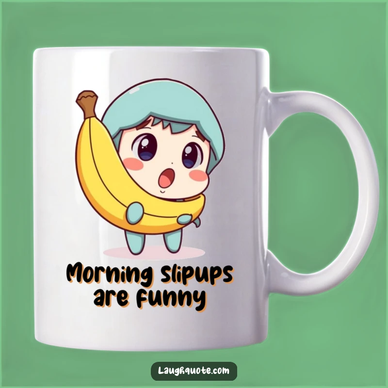 Funny Banana Peel Mug: Amused Character Reaction Gift for Comedy Fans