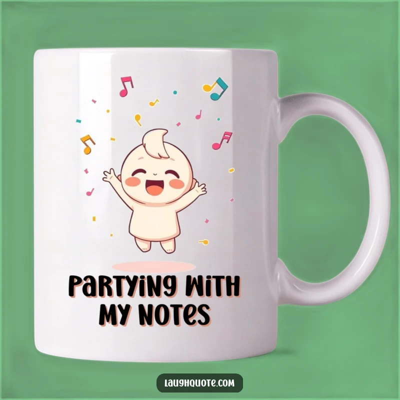 Funny Music Party Mug - Happy Character Musical Confetti Gift