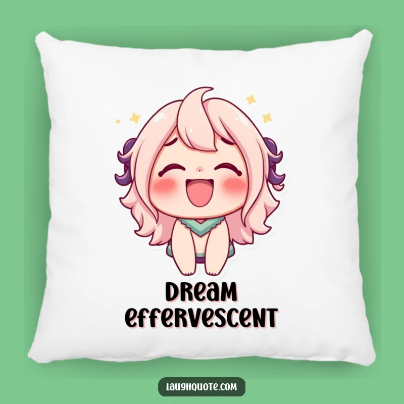 Funny Bubbly Laugh Character Pillow - Cozy Effervescent Comfort!