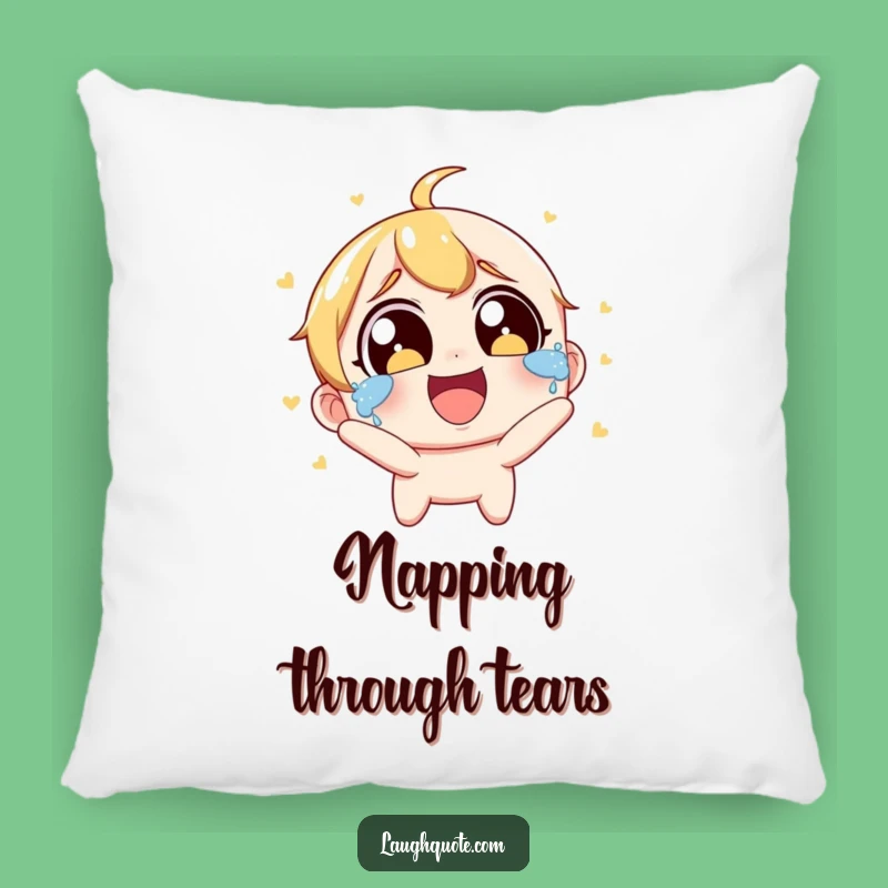 Funny Laughing Tears Pillow: Wide-Eyed Character Joyous Laughter, Comfy Funny Gift