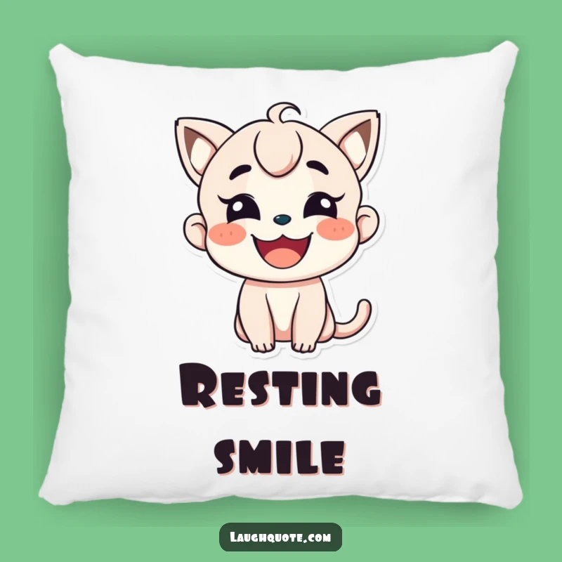 Funny Wide Smile Character Pillow - Comfy Cheer and Humor!