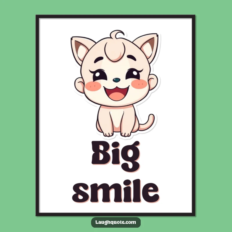 Funny Wide Smile Character Digital Art - Instant Happy Decor!
