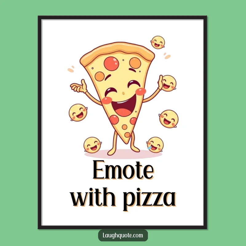 Funny Pizza Juggling Digital Print: Instant Joyful Art for Your Space
