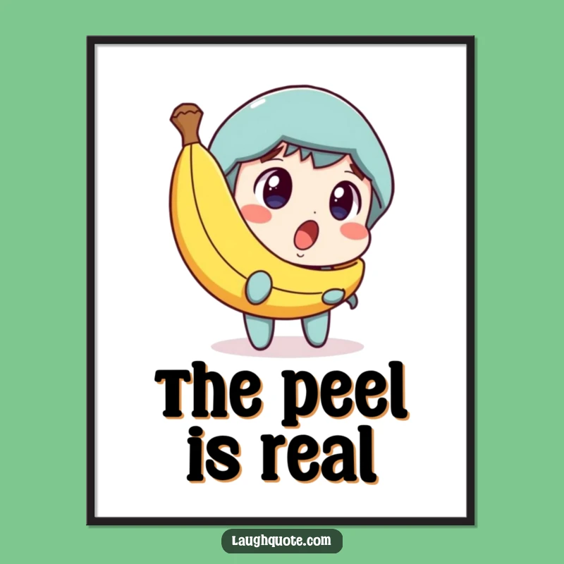 Funny Banana Peel Digital Art: Amused Character for Instant Decor