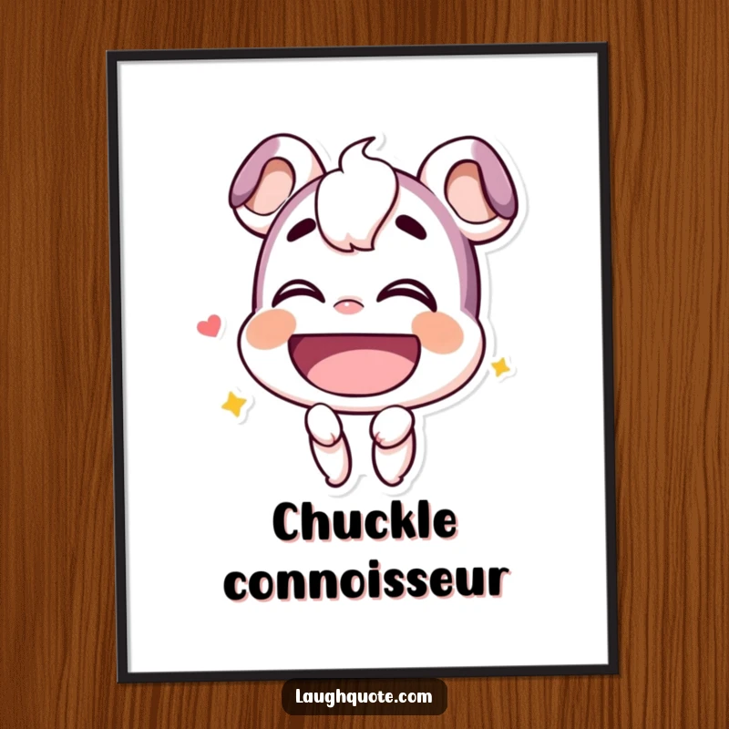 Funny Digital Art: A smiling character, head tilted back, lets out a deep, hearty chuckle.