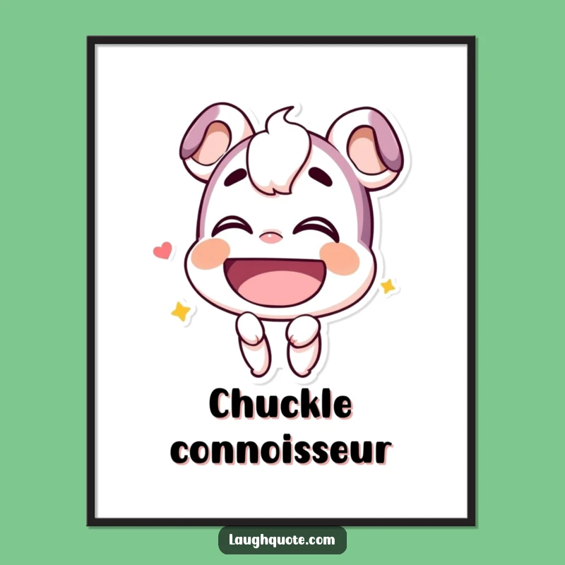 Funny Chuckle Digital Art: Smiling Character Hearty Laugh Design, Instant Funny Gift