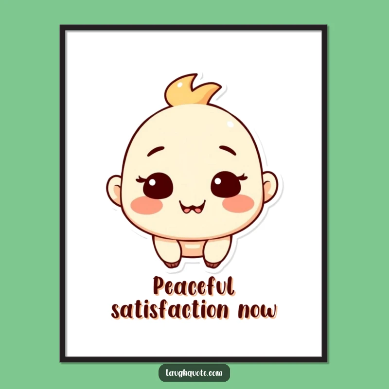 Funny Contented Character Digital Art - Satisfied Decor Gift
