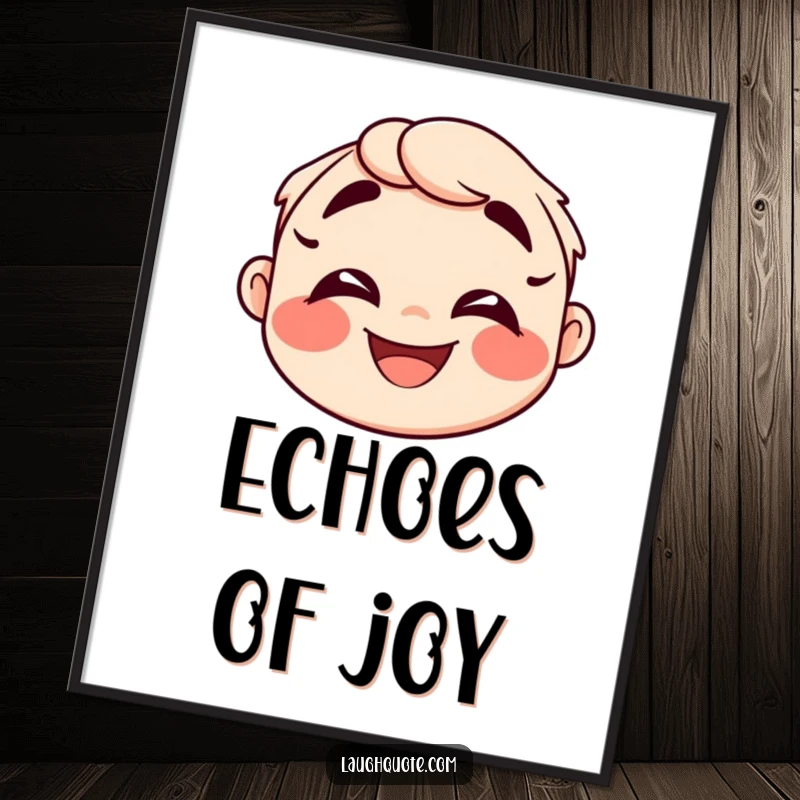 Funny Digital Art Print of a happy face with exaggerated laughter lines, ready for instant download and display.