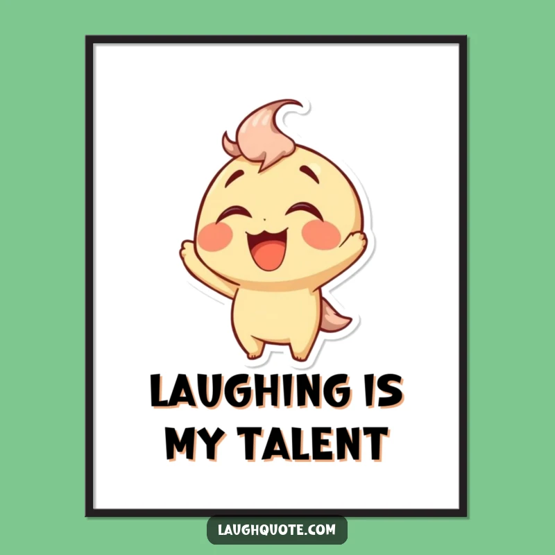 Funny Laughing Character Digital Art - Instant Humorous Wall Decor, Perfect Gift.