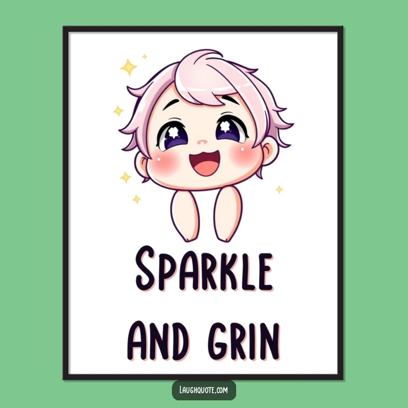 Funny Laughing Digital Art: Sparkling Eyes Print, Instant Joy, Perfect Funny Gift