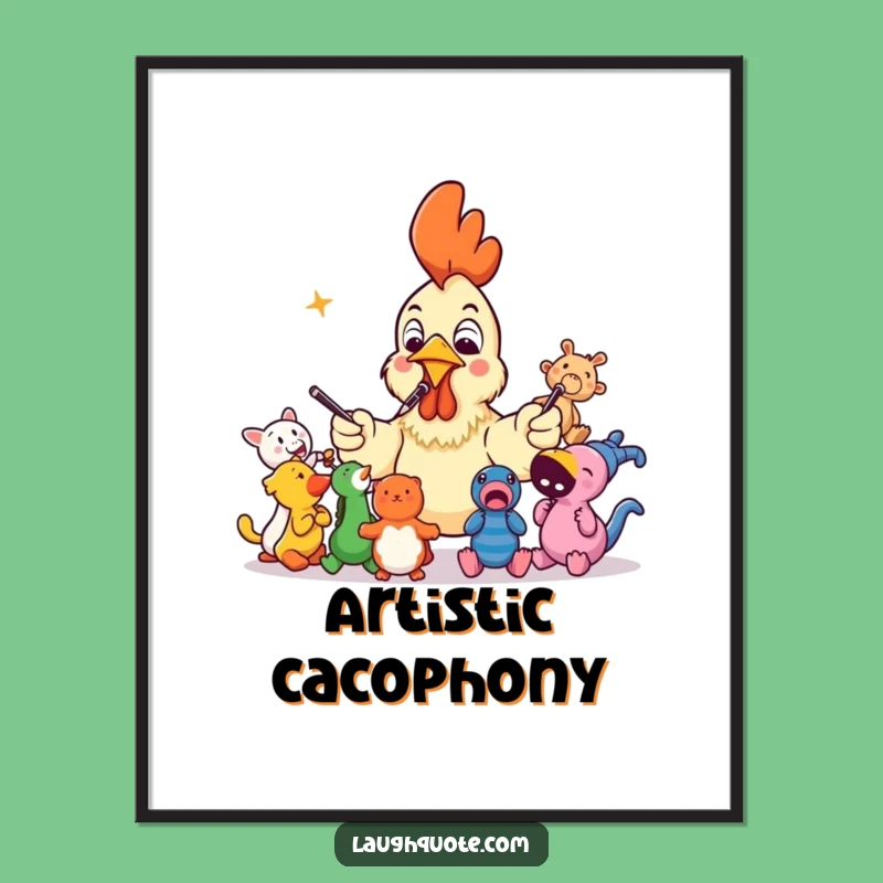 Funny Rubber Chicken Orchestra Digital Print: Bring Chaos to Your Walls!