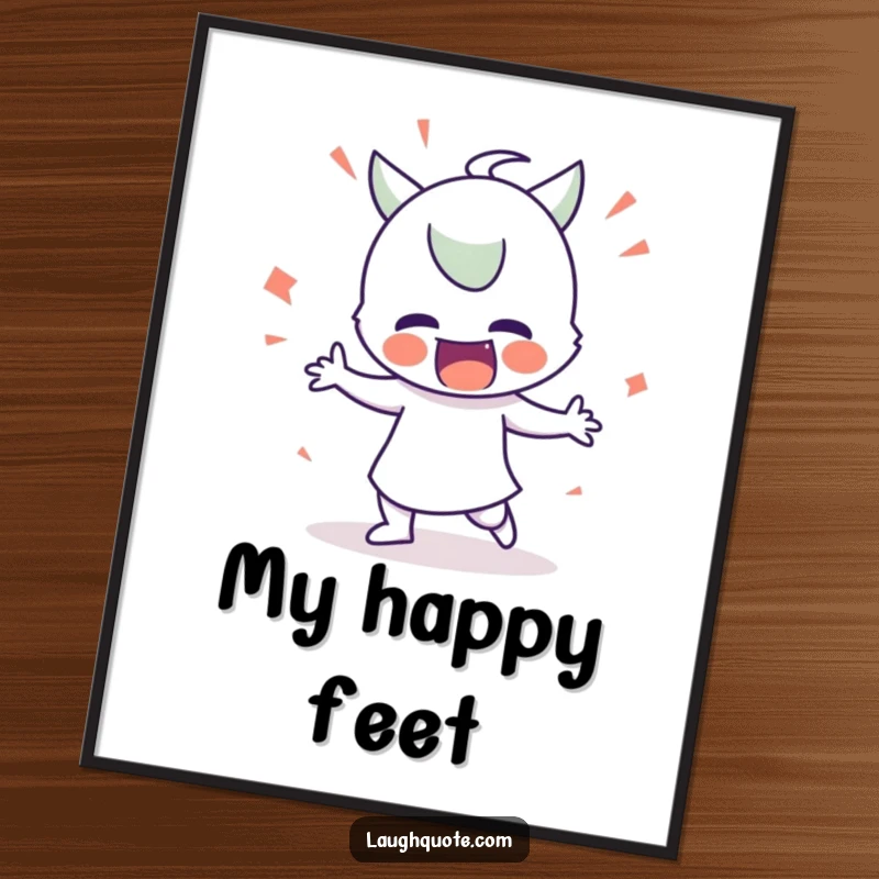 Funny Digital Art Print: A vibrant depiction of a character doing a wildly exaggerated silly dance, full of comedic energy.