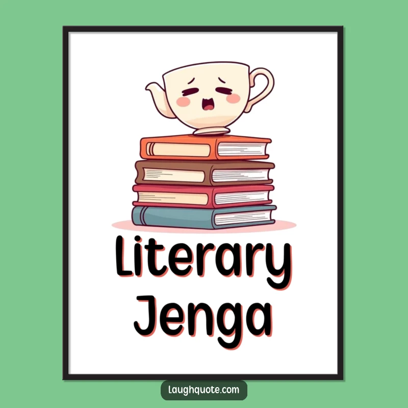 Funny Teacup Balance Digital Print: Whimsical Art for Your Walls!