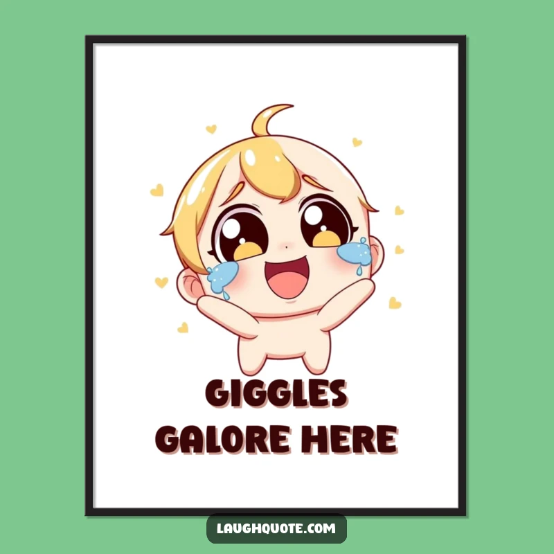 Funny Laughing Tears Digital Art: Wide-Eyed Character Joyous Laughter, Instant Funny Gift