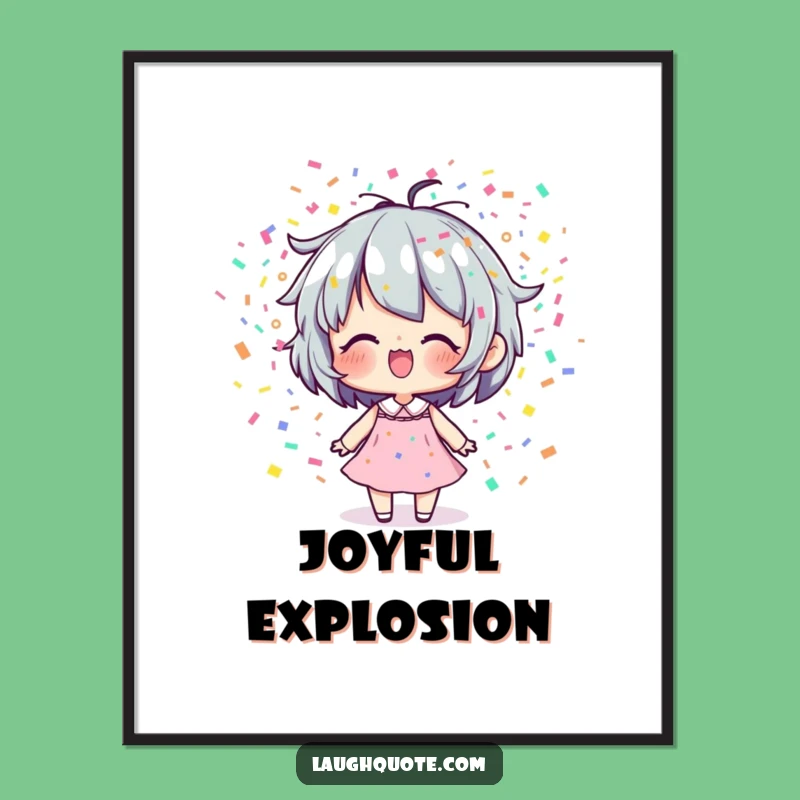 Funny Confetti Breath Digital Art: Joyful Character Print, Instant Celebration, Perfect Funny Gift