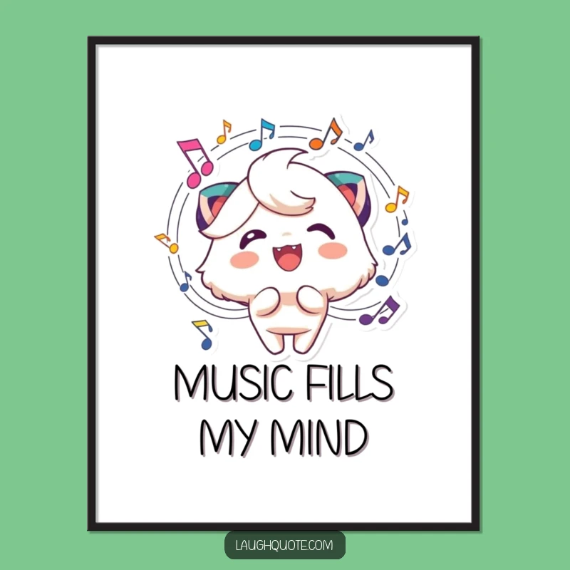 Funny Musical Character Digital Art - Cheerful Art Print Gift