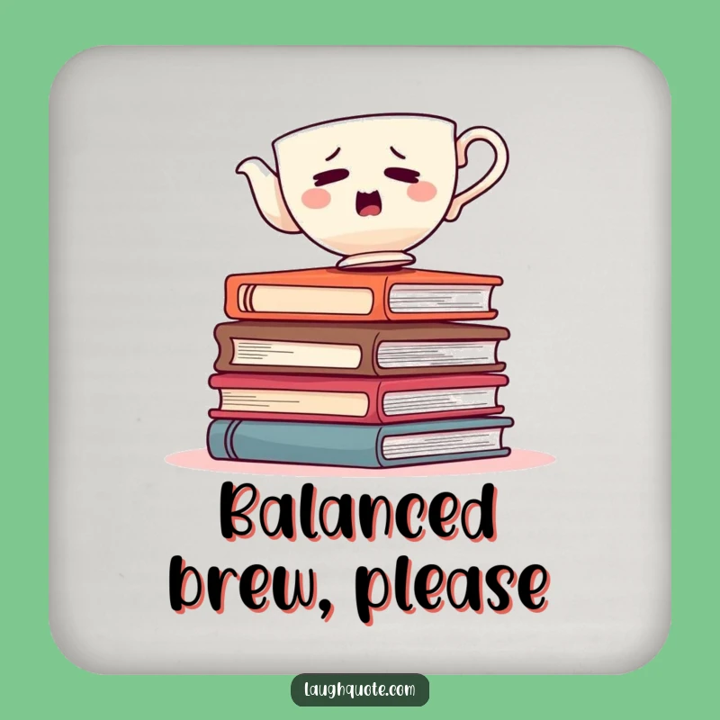 Funny Teacup Bookshelf Coaster: Protect Surfaces with Charm!