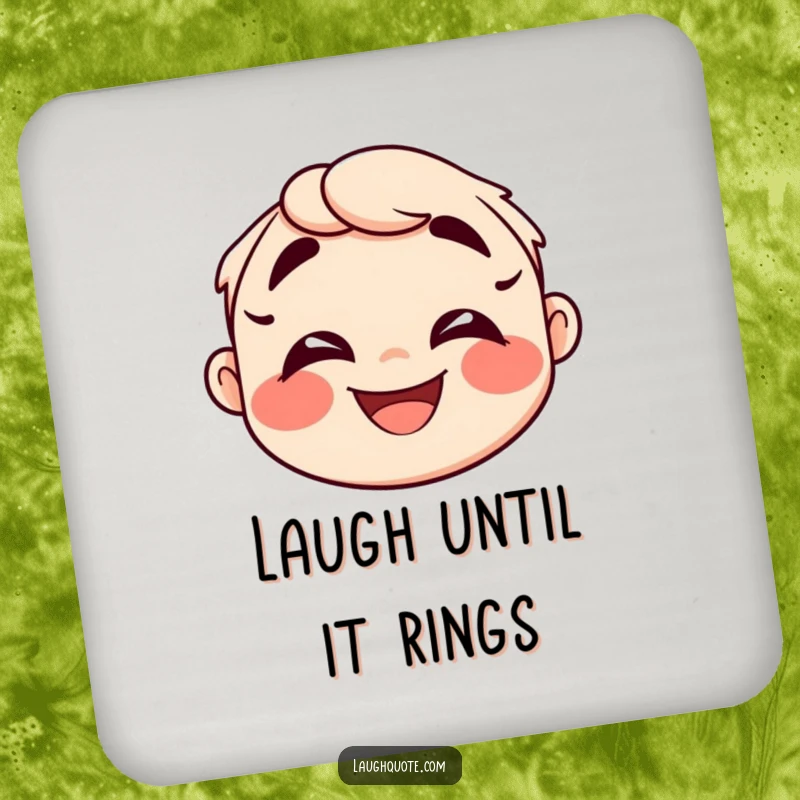 Funny Drink Coasters featuring a happy face with exaggerated laughter lines, adding cheerful charm to tables.