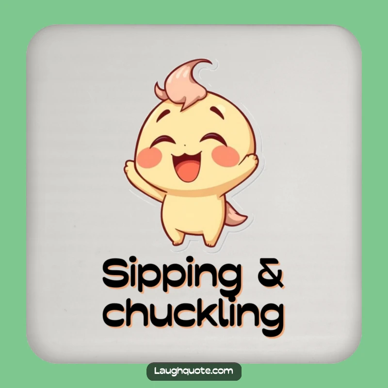 Funny Laughing Character Coaster - Protect Surfaces with Humor, Funny Gift.