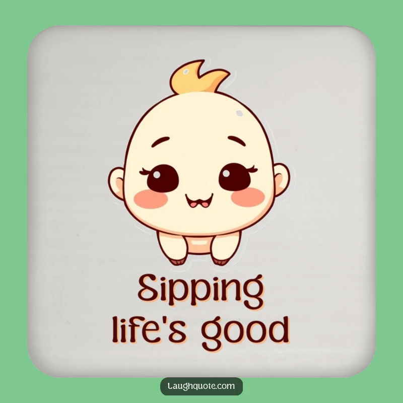 Funny Contented Character Coasters (Set of 4) - Satisfied Gift