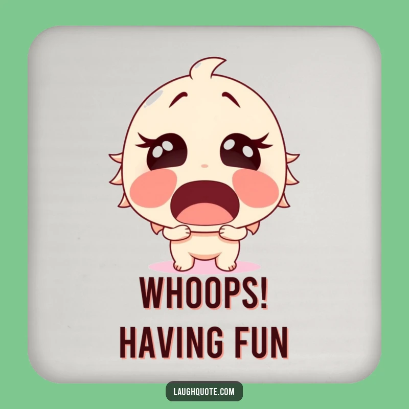 Funny Surprised Laughter Coaster - Protect Surfaces with a Chuckle, Funny Gift.
