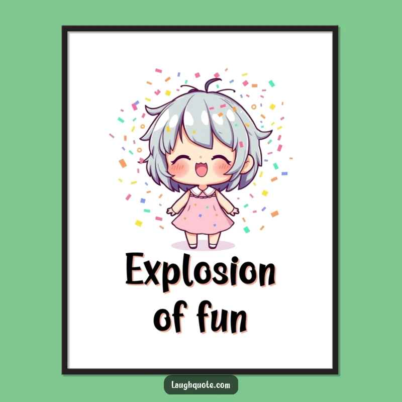 Funny Confetti Breath Poster: Joyful Character Art, Instant Party Decor, Great Funny Gift