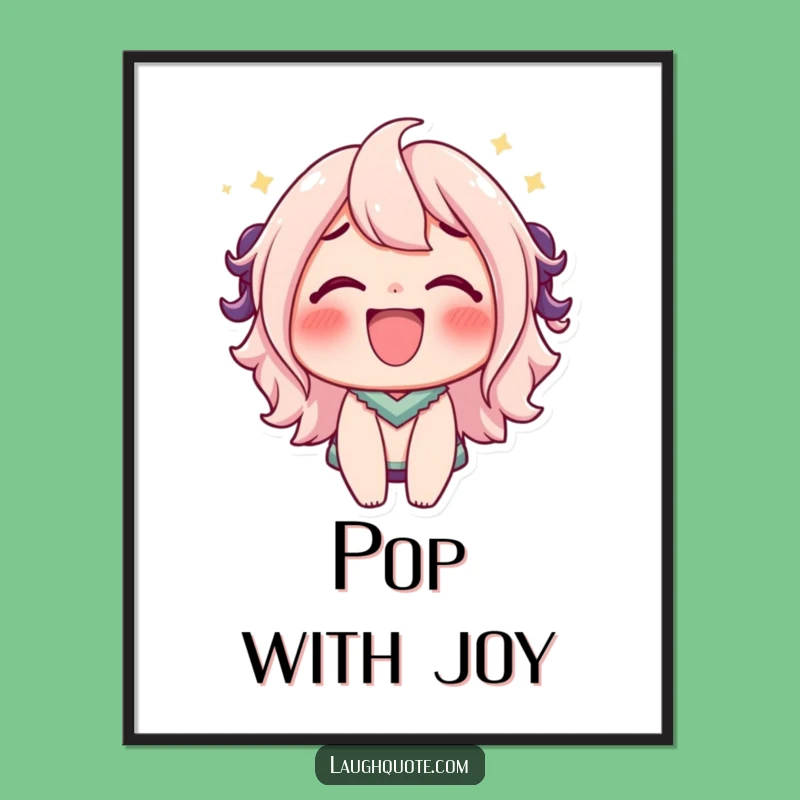 Funny Bubbly Laugh Character Poster - Vibrant Effervescent Art!