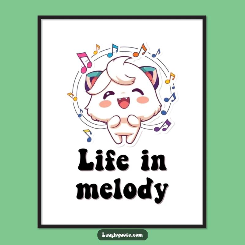 Funny Musical Character Poster - Cheerful Art Print Gift