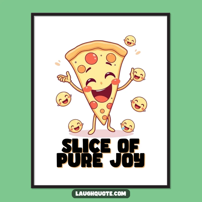 Funny Pizza Juggling Poster: Joyful Art for a Happy Space