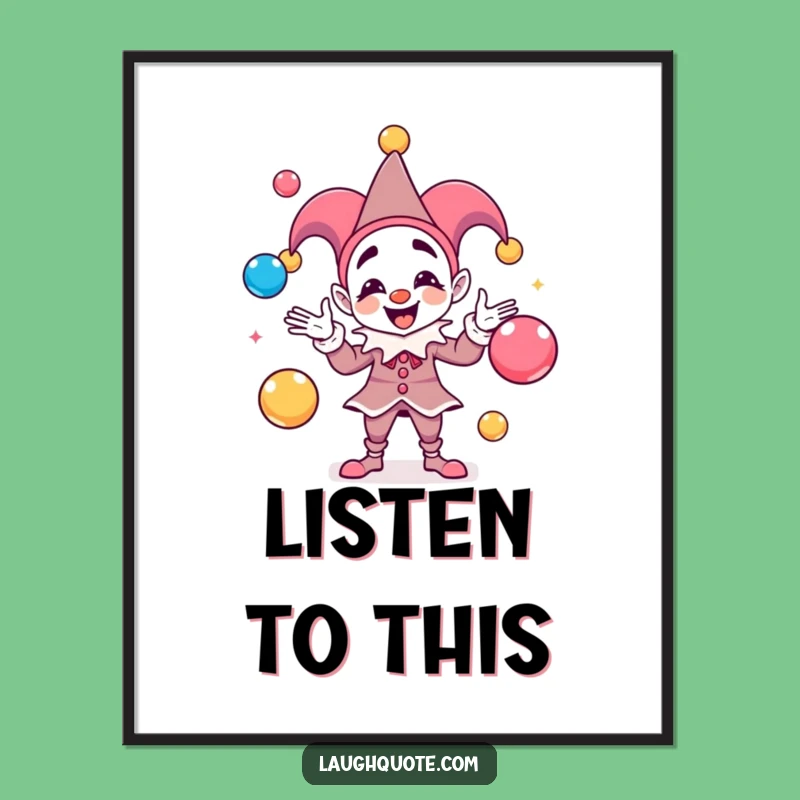 Funny Jester Sound Poster: Playful Character Art for Lively Spaces
