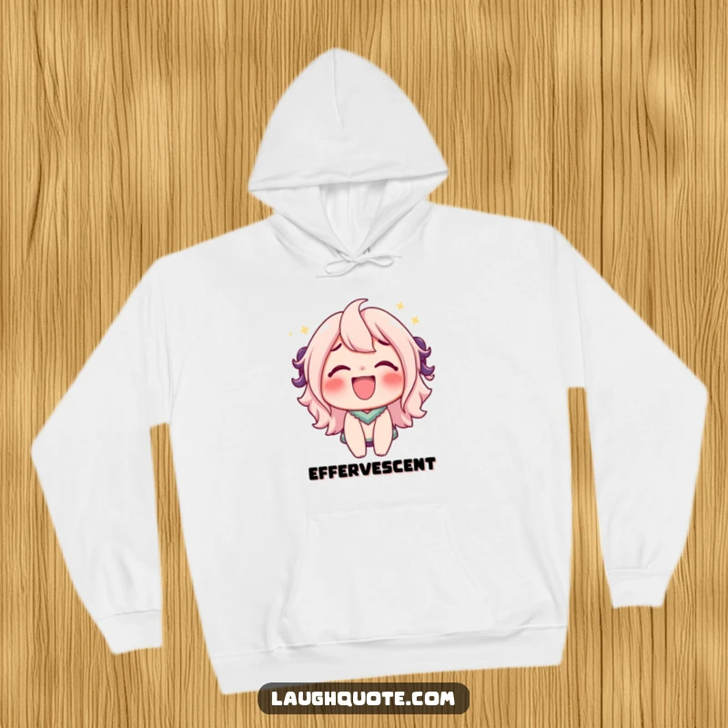 Funny Hoodie: A character's bubbly, effervescent laugh radiates pure, delightful energy.
