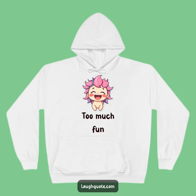 Funny Cozy Hoodie: Delighted Character's Colorful Laughter Warmth