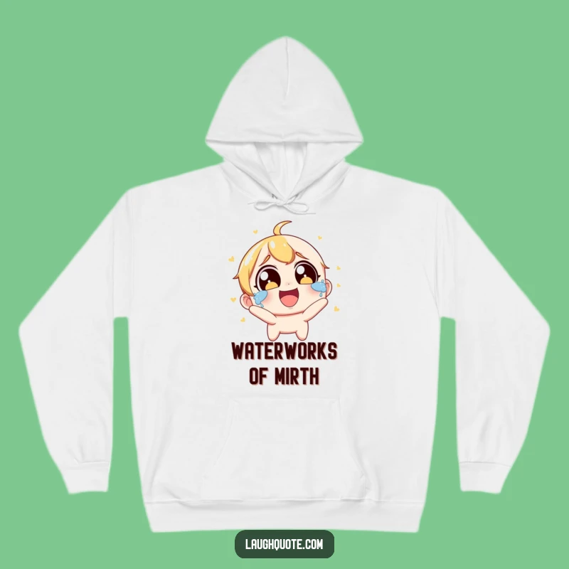 Funny Laughing Tears Hoodie: Wide-Eyed Character Joyous Laughter, Cozy Funny Gift