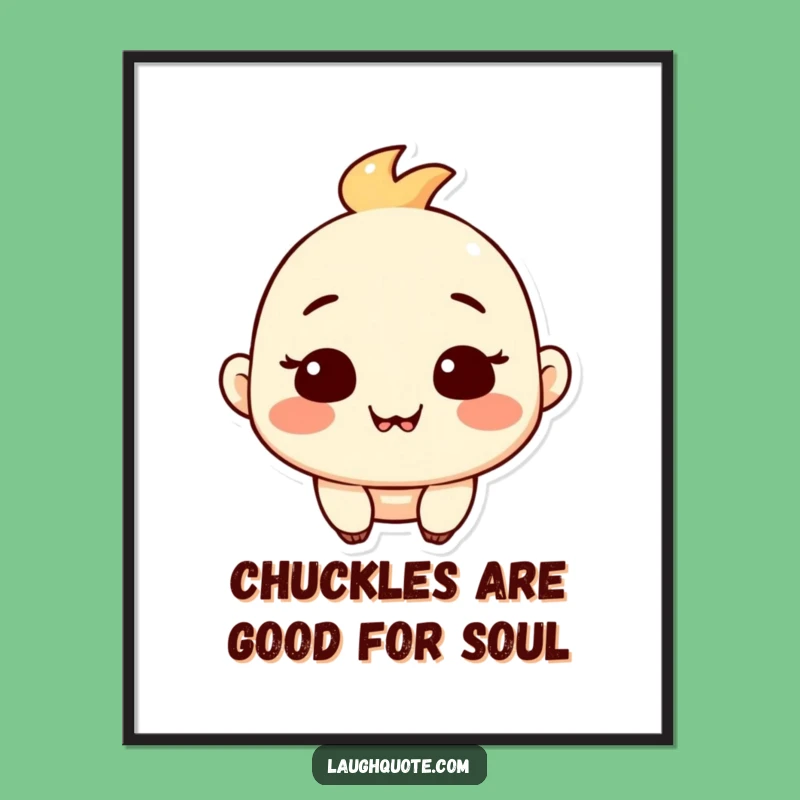 Funny Free Printable Chuckle Art: Contented Smile! Whimsical DIY Downloadable Wall Decor.