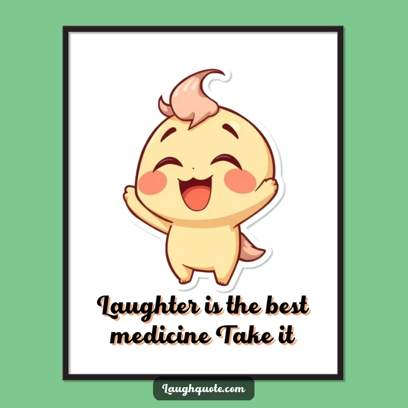 Free Printable Wall Art: Hilarious Laughing Character, Funny Downloadable Art for Home Decor