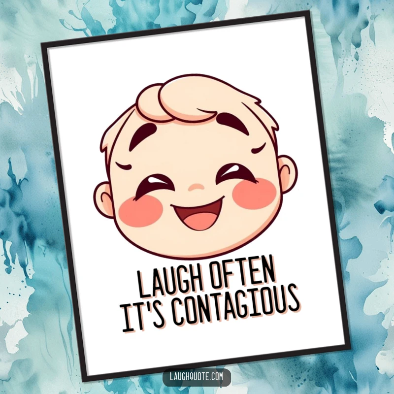 Funny Free Printable Wall Art: A character with extreme laughter lines wears an ecstatic, joyful expression on its face.