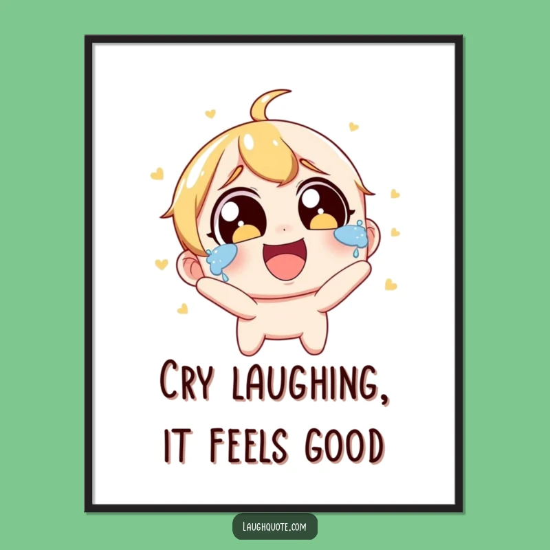 Free Printable Wall Art: Laughing Tears Character Funny Decor Downloadable