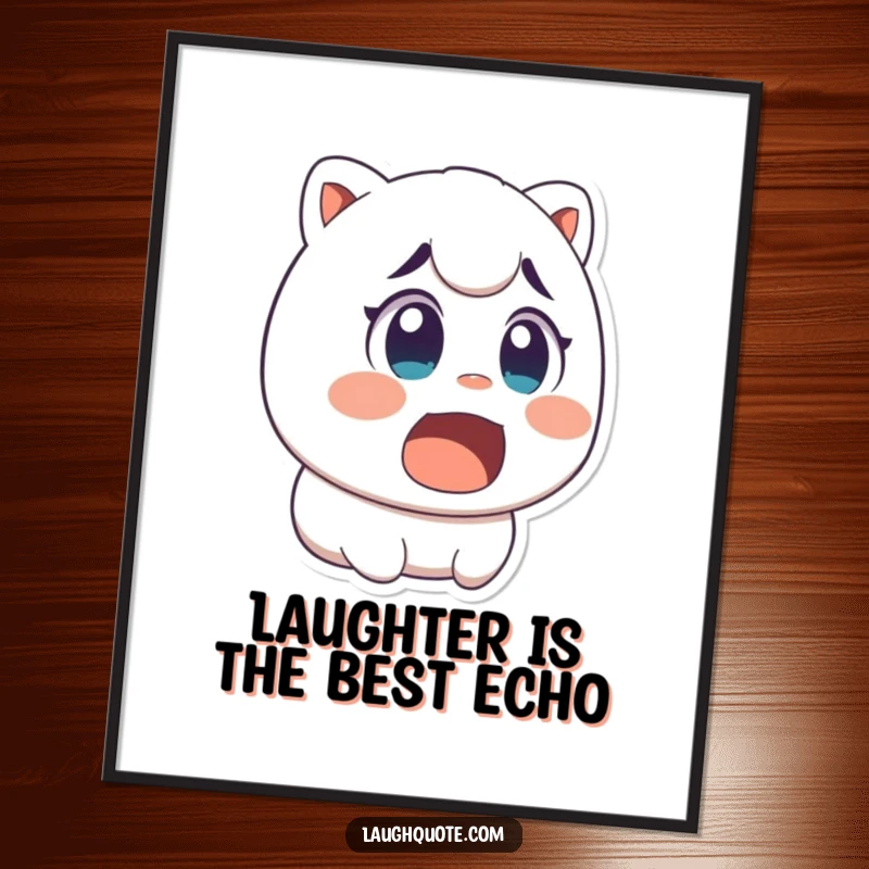 Funny Free Printable Wall Art: Character caught mid-laugh, eyes wide and mouth open in a hilarious, surprised expression.